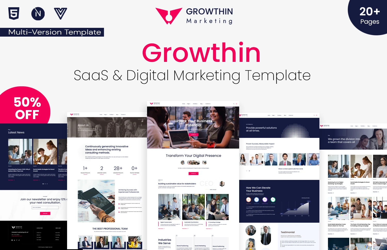 Growthin – SaaS & Digital Marketing Template