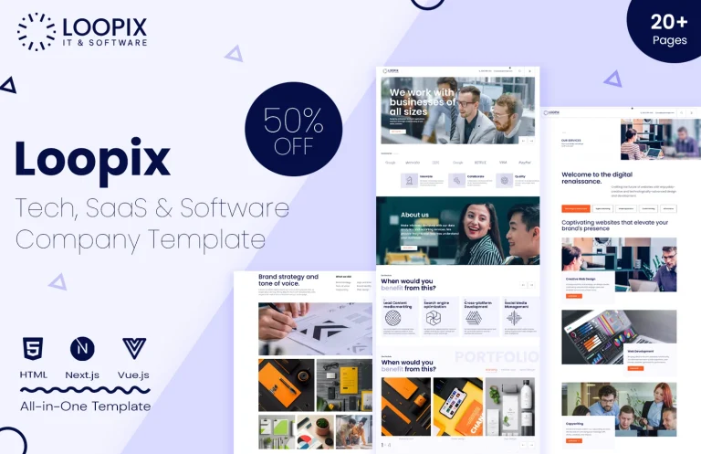 Loopix – Tech, SaaS & Software Company Template